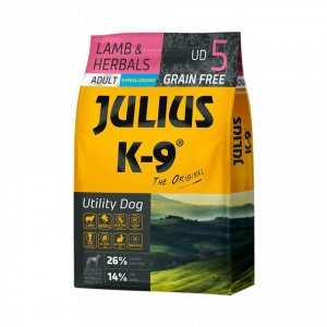 Julius K9 Adult Utility Dog - Hrana Uscata Super-premium, Hipoalergenica - Miel Si Ierburi - 10kg