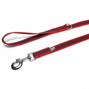 Lesa Jk9 Color & Gray, Antiderapanta, Cu Maner - 20mmx1.2m - Rosu