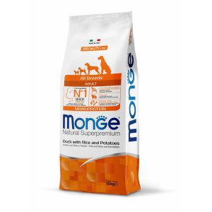 Monge Natural Superpremium Monoprotein Adult All Breeds - Rata Si Orez - 12kg