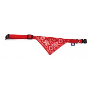 Zgarda Nylon Cu Bandana - Xs - Rosu