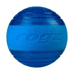 Jucarie pentru caini Rogz Squeekz minge cu loc de recompense Albastru