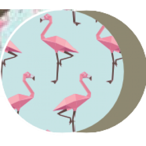 Saltea Ponton PetGuru Modern cu fermoar-imprimeu flamingo turcoaz 90x 70 cm