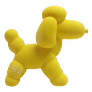 Jucarie Latex Poodle pentru caini 14x6x12,5cm galben