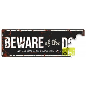 Semn atentionare Beware of the dog negru/gri Semn atentionare Beware of the dog negru/gri