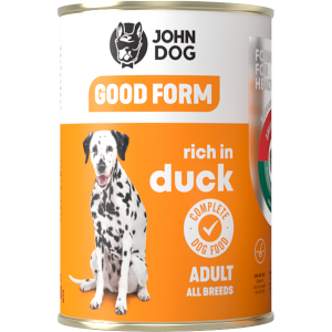 John Dog Good Form conserva pentru caini Adult cu Rata 800gr