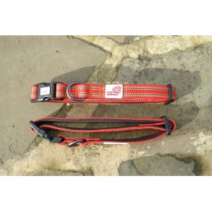 .Zgarda Long Paws Comfort Collection Rosu S - 28-42cm pana la 17kg