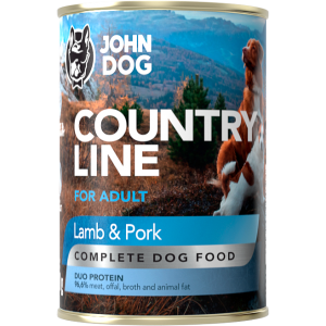 John Dog Country line conserva pentru caini - Miel si porc 800gr