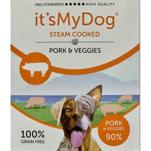 It's My Dog Hrana umeda pentru caini cu porc si legume 395g It's My Dog Hrana umeda pentru caini cu porc si legume 395g
