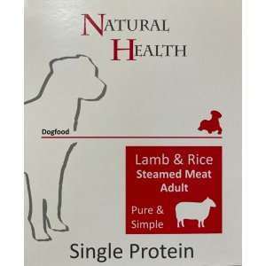 Natural Health Hrana umeda pentru caini -miel si orez 395g Natural Health Hrana umeda pentru caini -miel si orez 395g