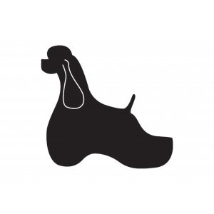 Autocolant Cocker American 10 cm Negru Stanga