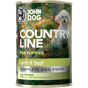 John Dog Country line conserva pentru caini Puppy - Miel si Vita 400gr