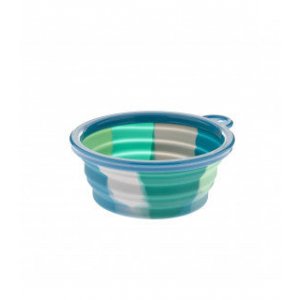 Castron silicon pliabil pentru caini Rainbow Albastru S- 13x5.8cm 355ml