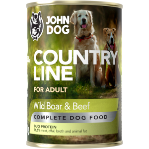 John Dog Country line conserva pentru caini- Vanat si Vita 800gr