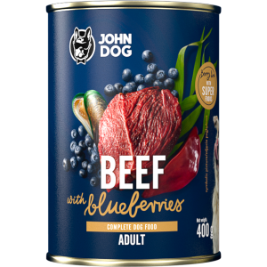 John Dog conserva pentru caini Vita cu afine - Adult 800gr