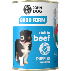 John Dog Good Form conserva pentru caini Puppy cu Vita 800gr
