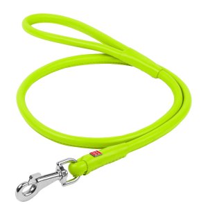 Lesa piele rotunjita pentru caini WAUDOG Glamour - Verde XXS - 4mm/ 183cm