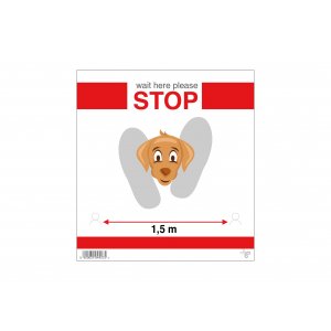 Sticker Corona- ''Stop, wait here please Sticker Corona- ''Stop, wait here please