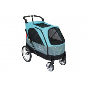 Petstro Carucior L cu 4 roti Gri/Turcoaz