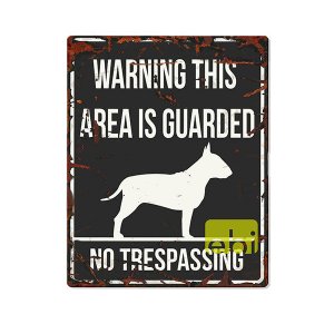 Semn atentionare Bull Terrier dreptunghiular