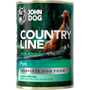 John Dog Country line conserva pentru caini- Porc 800gr